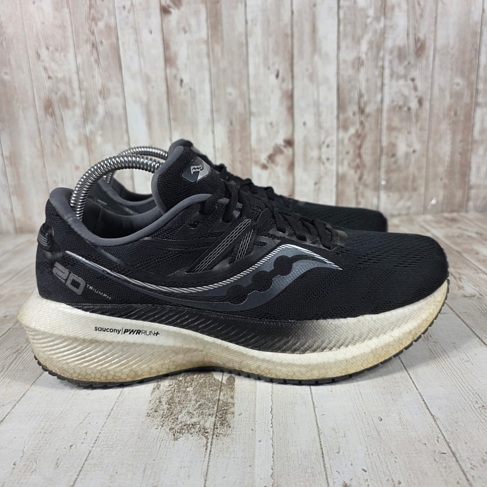Saucony Triumph 20 Womens Running Shoes Black White S10759-10 Size 9.5